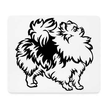 Spitz nain - Tapis de souris (format paysage) - blanc - Devant