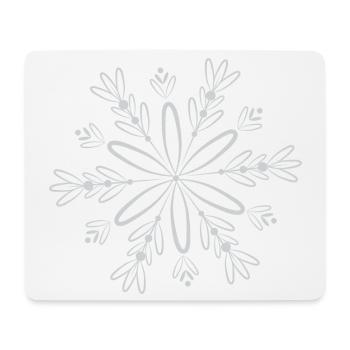 filigrane Schnee Kristall Blüte im Winter - Mousepad (Querformat) - Weiß - Vorne