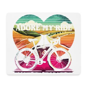 Adore My Ride - Valentinstag 2024 Gravel Love - Mousepad (Querformat) - Weiß - Vorne