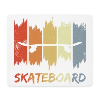 Skateboard Look rétro - Tapis de souris (format paysage) - blanc - Devant