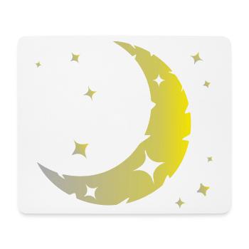 Mond und Sterne - Mousepad (Querformat) - Weiß - Vorne