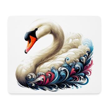 Cygne - Tapis de souris (format paysage) - blanc - Devant