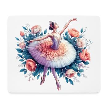 Balletttänzerin mit Tutu - Mousepad (Querformat) - Weiß - Vorne