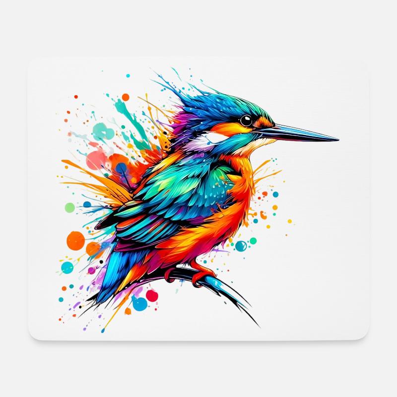 Eisvogel - Mousepad (Querformat) - Weiß