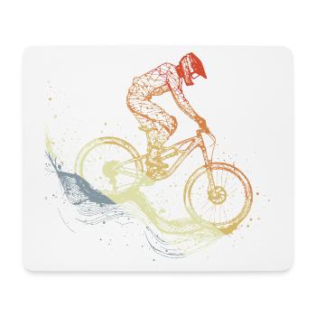 Mountain Biking Sketch Retro - Mouse Pad (horizontal) - white - Front