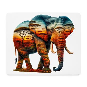 Elefant - Mousepad (Querformat) - Weiß - Vorne
