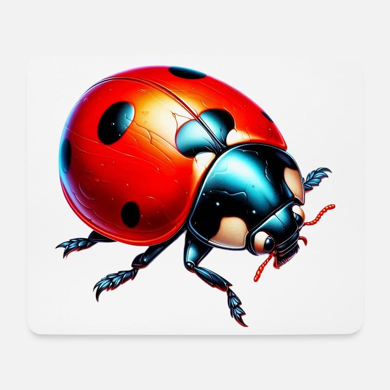 Coccinelle - Tapis de souris (format paysage) - blanc