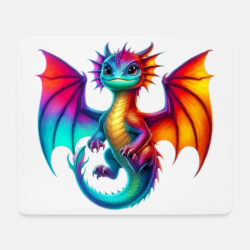 Drache - Mousepad (Querformat) - Weiß