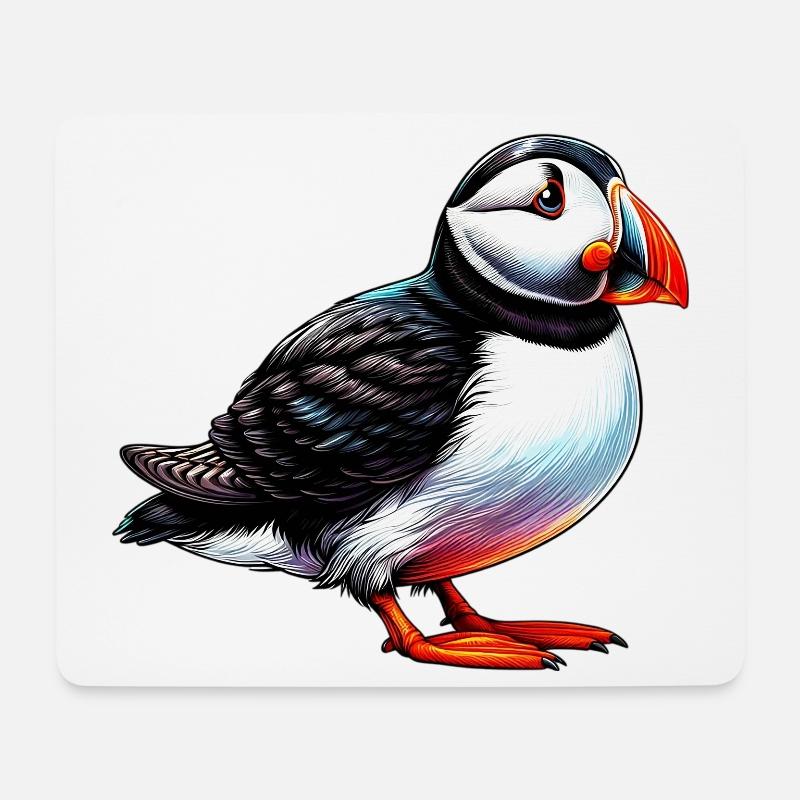 Papageitaucher - Mousepad (Querformat) - Weiß