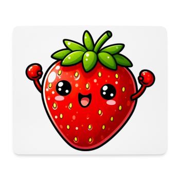Fraise Fraises - Tapis de souris (format paysage) - blanc - Devant