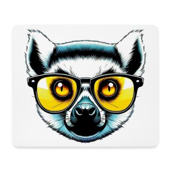 Lémurien avec lunettes de soleil - Tapis de souris (format paysage) - blanc - Devant