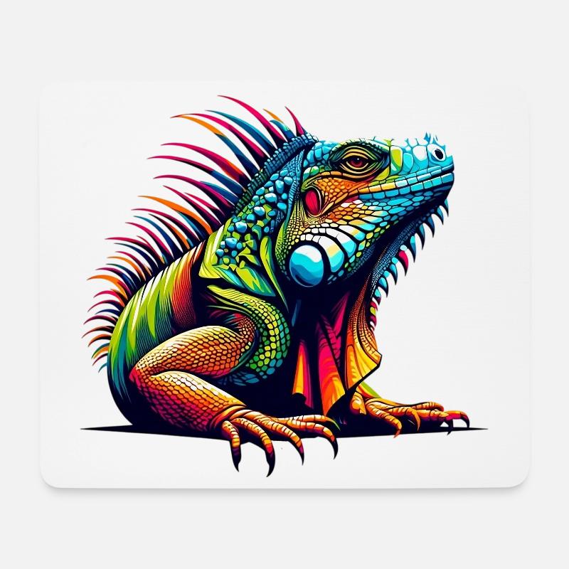 Leguan - Mousepad (Querformat) - Weiß