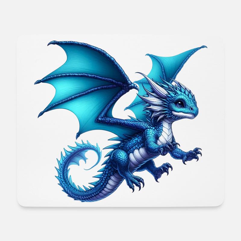 Drache - Mousepad (Querformat) - Weiß