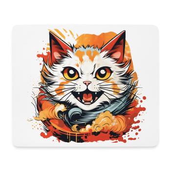 Katze Anime Stil - Mousepad (Querformat) - Weiß - Vorne