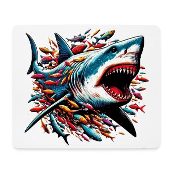 Hai - Mousepad (Querformat) - Weiß - Vorne