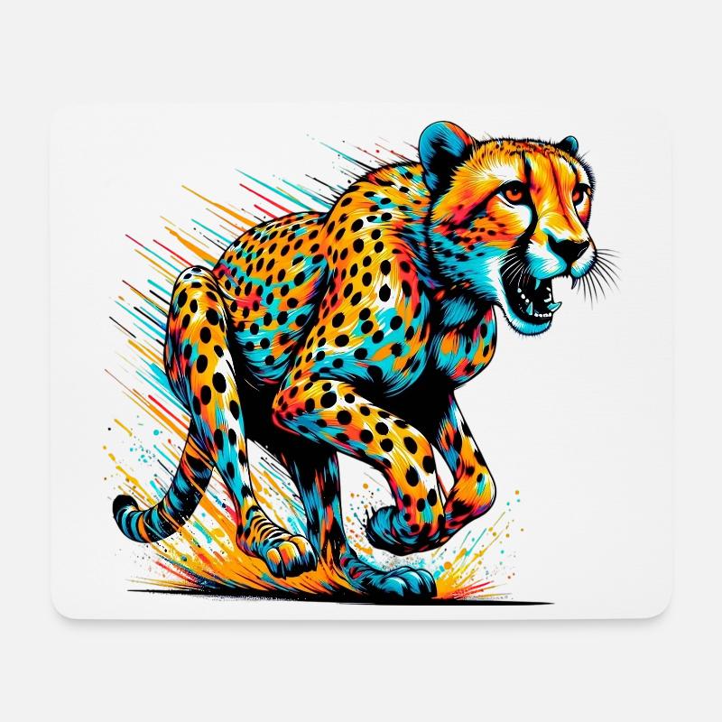 Gepard - Mousepad (Querformat) - Weiß