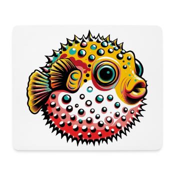Kugelfisch - Mousepad (Querformat) - Weiß - Vorne