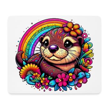 Otter - Mousepad (Querformat) - Weiß - Vorne