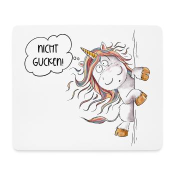 Guck Guck Regenbogen Einhorn Fantasy - Mousepad (Querformat) - Weiß - Vorne