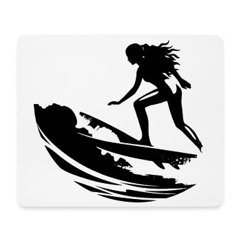 Surfeuse - Tapis de souris (format paysage) - blanc - Devant