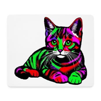 Katze - Mousepad (Querformat) - Weiß - Vorne