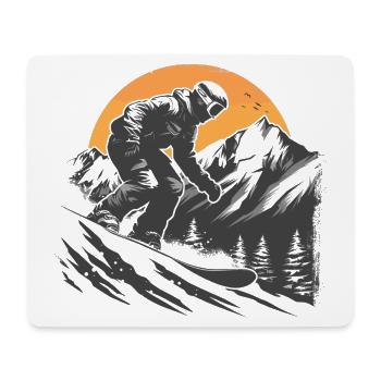 Snowboarder Drawing - Mouse Pad (horizontal) - white - Front