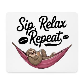 Schlürfen, entspannen, wiederholen - Mousepad (Querformat) - Weiß - Vorne