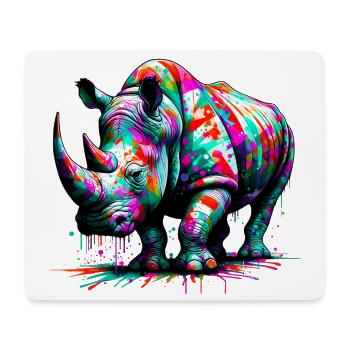 Rhinocéros - Tapis de souris (format paysage) - blanc - Devant