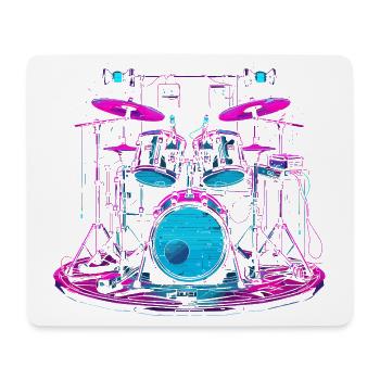 Schlagzeug Grafik - Mousepad (Querformat) - Weiß - Vorne