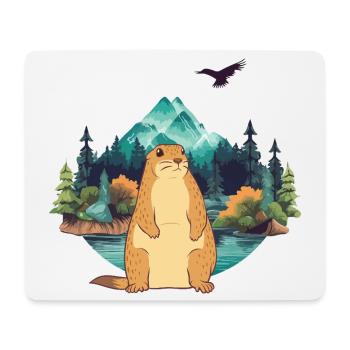Murmeltier - Mousepad (Querformat) - Weiß - Vorne