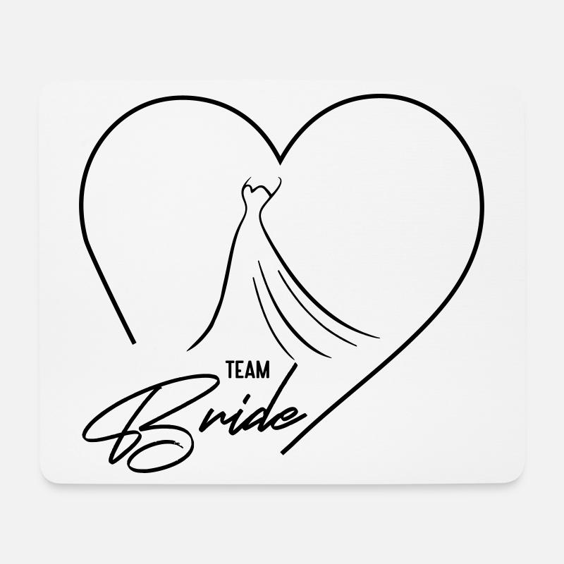 Team Bride! Herz & Brautkleid, personalisierbar - Mousepad (Querformat) - Weiß