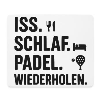 Padel Lifestyle – Iss Schlaf Wiederhol | Spieler - Mousepad (Querformat) - Weiß - Vorne