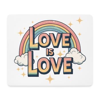 Love is Love – Retro Vintage Regenbogen Shirt - Mousepad (Querformat) - Weiß - Vorne