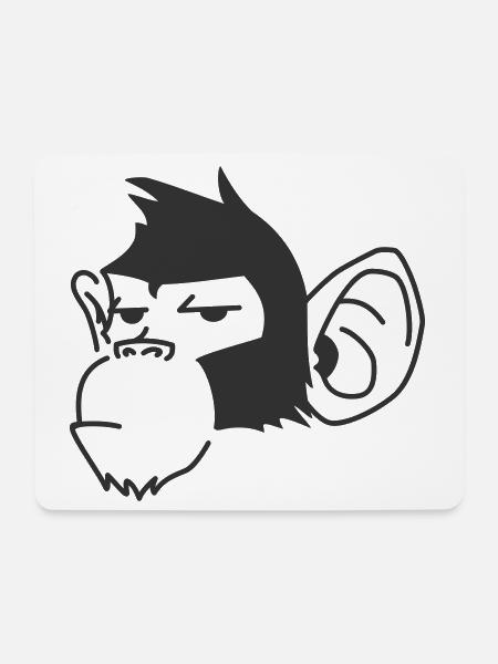 Urban Affe – Streetart Graffiti Primat - Mousepad (Querformat) - Weiß