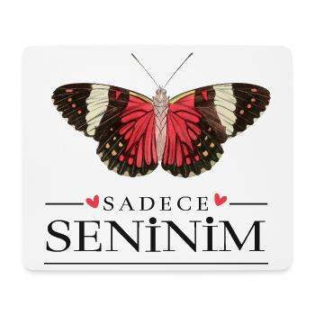 Conception créative de papillons – Sadece Seninim - Tapis de souris (format paysage) - blanc - Devant