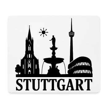 Stuttgart Silhouette Landmark - Mouse Pad (horizontal) - white - Front