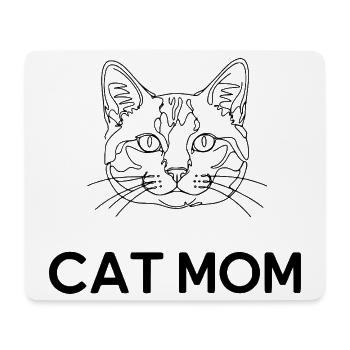 Cat Mom – Minimalist Cat Line Art - Mouse Pad (horizontal) - white - Front