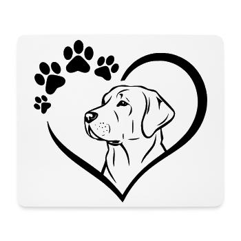Labrador Retriever Drawing - Mouse Pad (horizontal) - white - Front