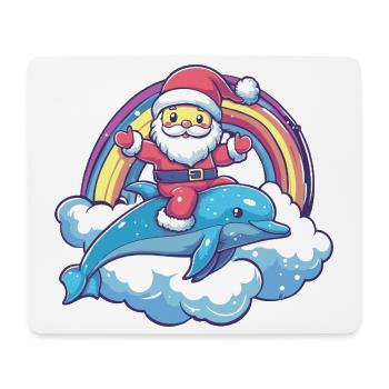 Dolphin Santa Claus Christmas - Mouse Pad (horizontal) - white - Front