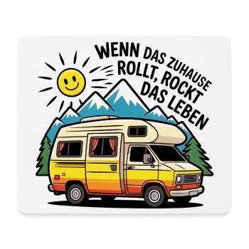 Wohnmobil Spruch – Das Leben rockt Camping Humor - Mousepad (Querformat) - Weiß - Vorne