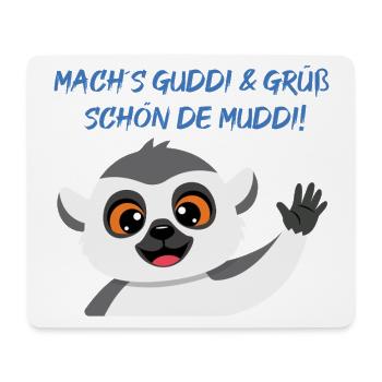 Lemur Grüßt Muddi Liebevoll - Mousepad (Querformat) - Weiß - Vorne
