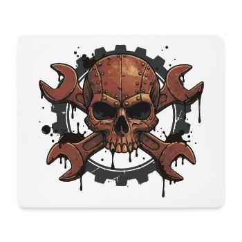 Skull Wrench – Für echte Schrauber-Seelen - Mousepad (Querformat) - Weiß - Vorne