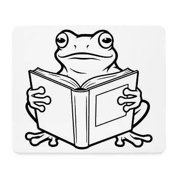Reading Frog Cartoon Illustration - Mouse Pad (horizontal) - white - Front