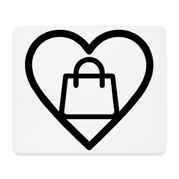 Heart + Shopping – Shopping Lover - Mouse Pad (horizontal) - white - Front
