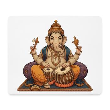 Ganesha Tabla - Tapis de souris (format paysage) - blanc - Devant