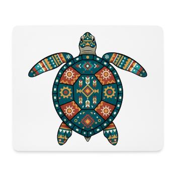 Schildkröten-Azteken-Motive - Mousepad (Querformat) - Weiß - Vorne