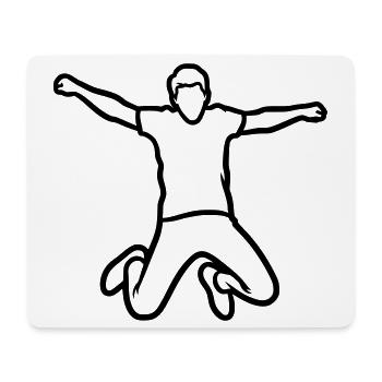 Jumping Person – Minimalist Drawing - Mouse Pad (horizontal) - white - Front