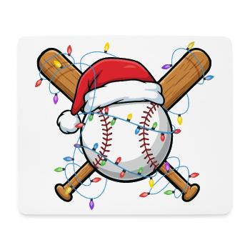 Baseball Santa Hat Noël Festif de Cheer Baseball - Tapis de souris (format paysage) - blanc - Devant