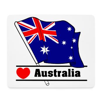 Drapeau australien Heartbeat - Tapis de souris (format paysage) - blanc - Devant