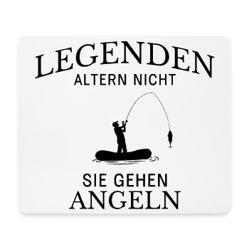 Legenden gehen Angeln Spruch - Mousepad (Querformat) - Weiß - Vorne